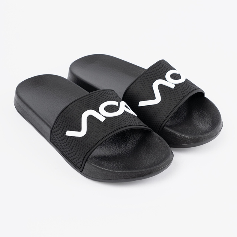 Shelvt Sort flip -flops med inskriptionen 1