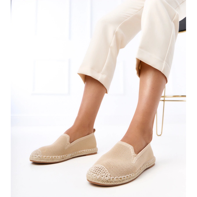 Beige Espadrilles på Luna -platformen 1