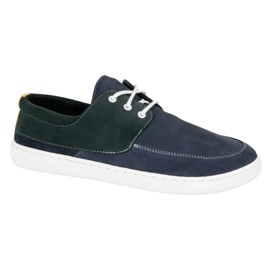 Olivier Kvinders moccasins barfodet 0797W marineblå lædersko 2