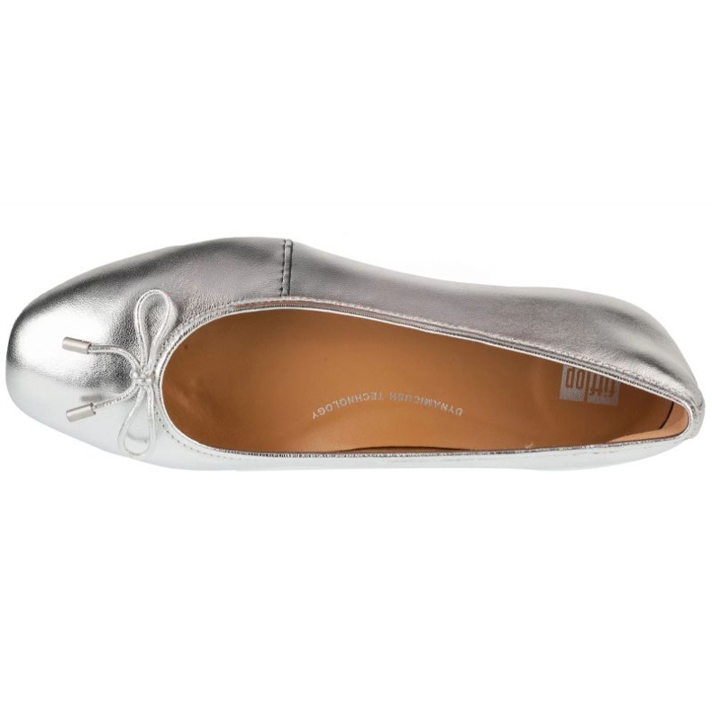 Women's Ballerinas Fitflop Delicato Bow Soft Ballerina IH2-011 Metallic med en bue sølv 3