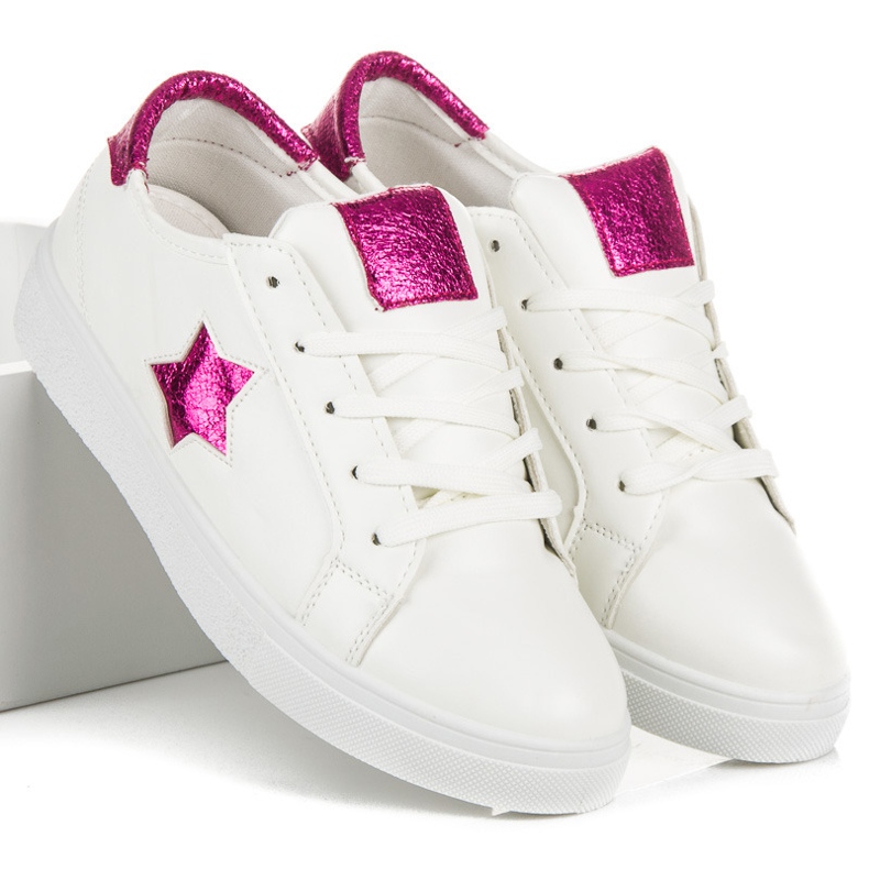 Bundne sneakers med en stjerne hvid 2