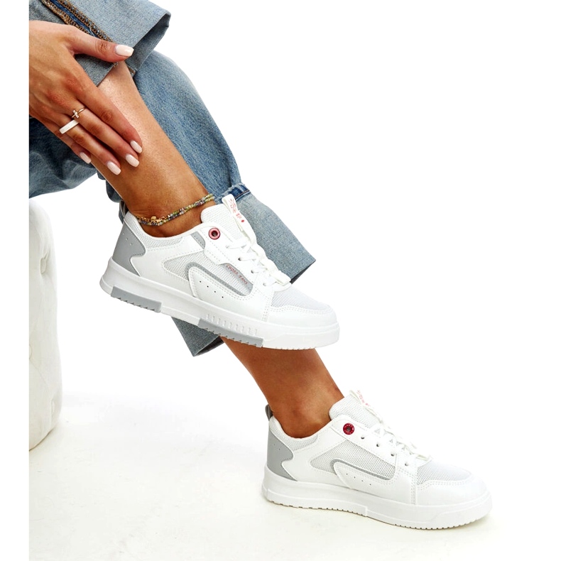 Cross Jeans Kvinders hvide sports -sneakers krydser jeans 1