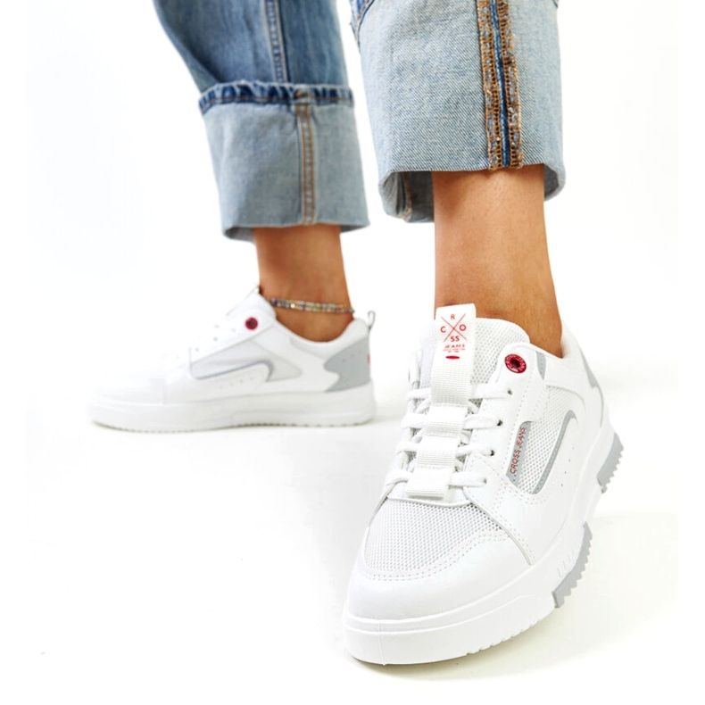 Cross Jeans Kvinders hvide sports -sneakers krydser jeans 2
