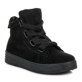 Højtop sneakers med snøre sort 1