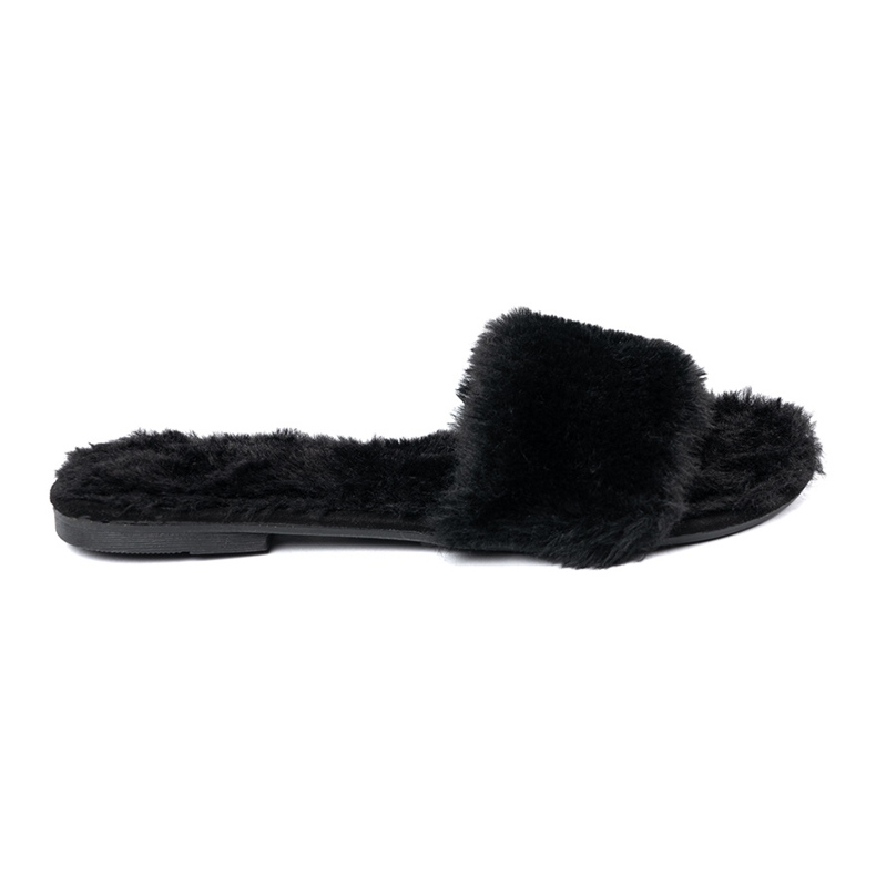 Seastar Sort flip flops med blød pels 2