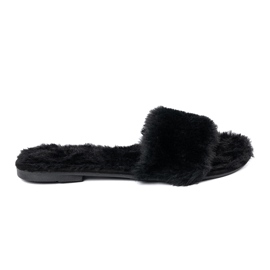 Seastar Sort flip flops med blød pels 1