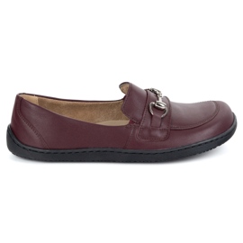 Olivier Barfodet kvinders læder minimalistiske sommer loafers 1288 Bourgogne rød 1