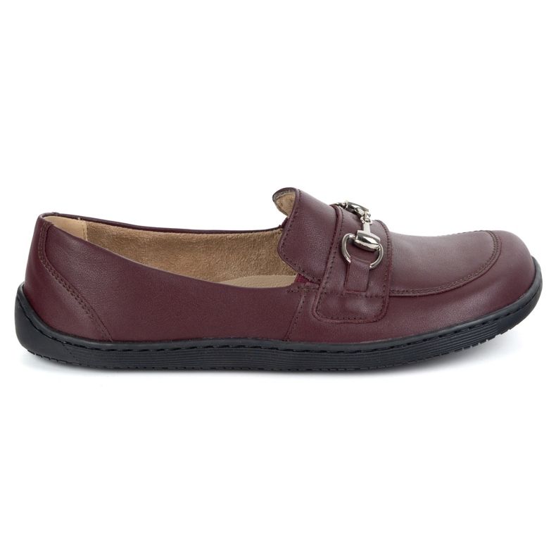 Olivier Barfodet kvinders læder minimalistiske sommer loafers 1288 Bourgogne rød 1