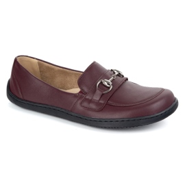Olivier Barfodet kvinders læder minimalistiske sommer loafers 1288 Bourgogne rød 2