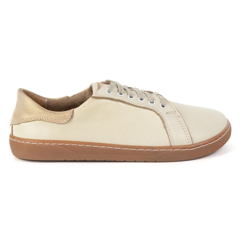 Olivier Aura: Creamy Women's Barefoot Leather Sneakers Comfortable sko med en flad sål 1