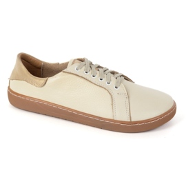 Olivier Aura: Creamy Women's Barefoot Leather Sneakers Comfortable sko med en flad sål 2