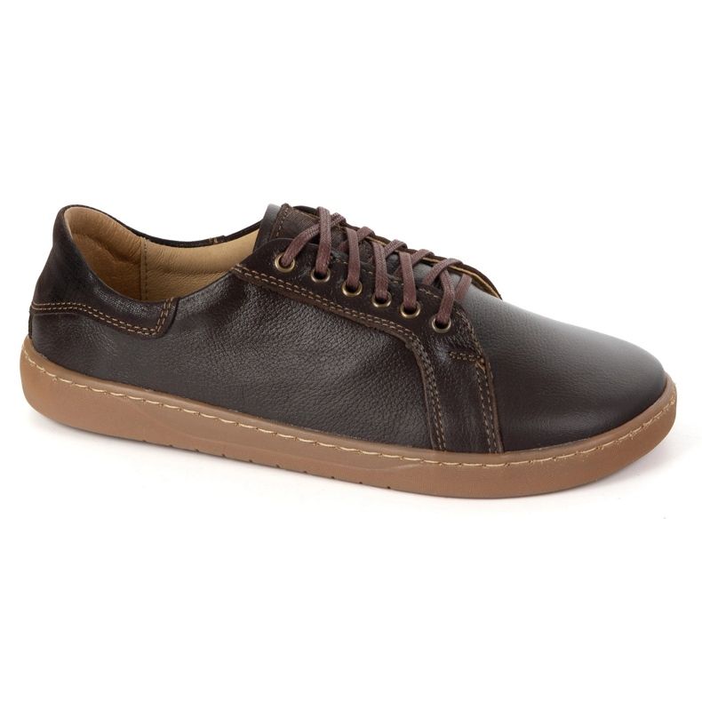 Olivier Aura: Brown Women's Minimalist Leather Shoes Barfoot sneakers med nul dråbe brun 2