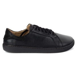 Olivier Aura: Black Women's Leather Sneakers Barfoot | Universelle sko med en flad sål 1