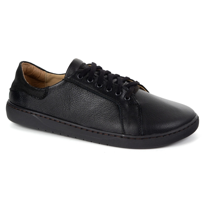Olivier Aura: Black Women's Leather Sneakers Barfoot | Universelle sko med en flad sål 2