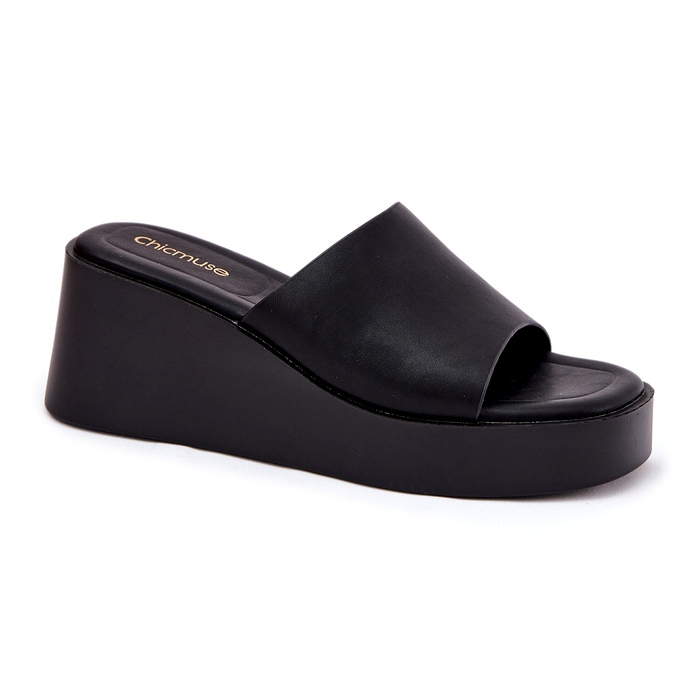Kvinders flip flops på Anchoic Wedge Black sort 4