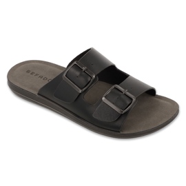 Befado mænds læder flip flops 158m025 sort 1