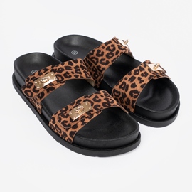 Shelvt Kvinders leopard leopard hjemmesko 2