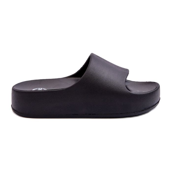 Kvinders flip flops på platformen sort skum 4