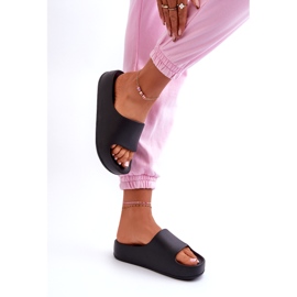 Kvinders flip flops på platformen sort skum 3