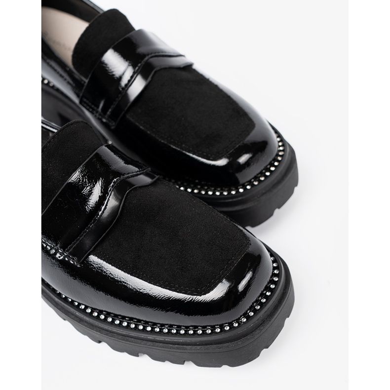 Goodin Lakede loafers med studs sort 1