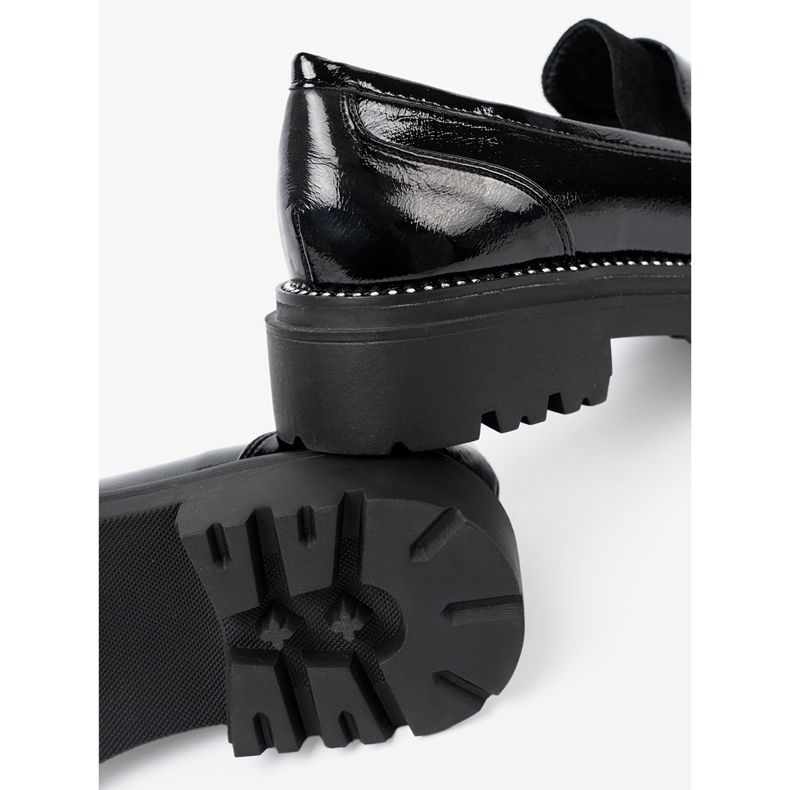 Goodin Lakede loafers med studs sort 2