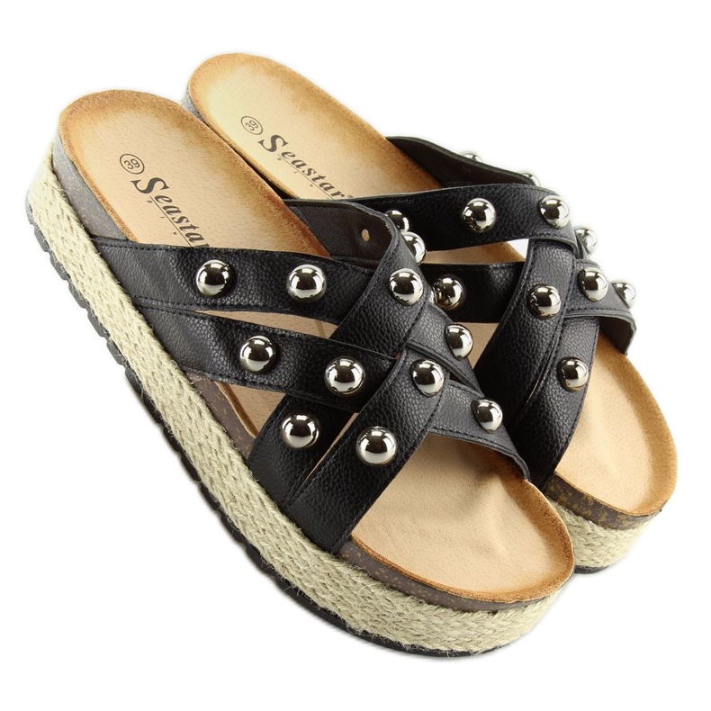 Sorte espadriller CK22P sorte hjemmesko 2