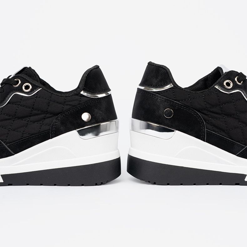 Shelvt Sorte wedge sneakers til kvinder 2