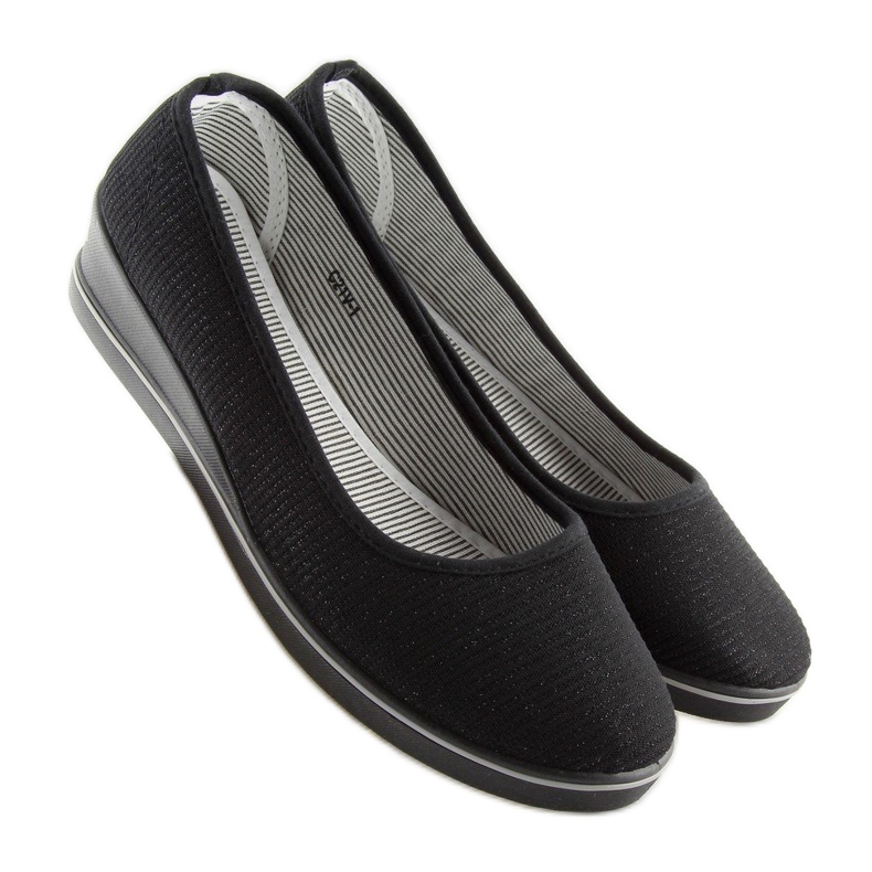 Sorte c21v sorte wedge ballerinaer 1