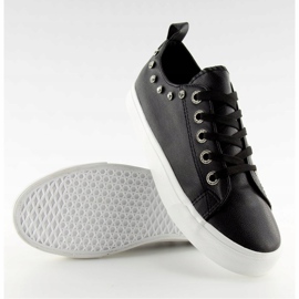 Sorte BL122p Sorte sneakers med cubic zirconia 1