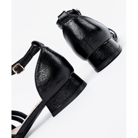 Goodin Elegant sort lavhælede sandaler 1