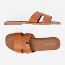 Shelvt Caramel Women's læder hjemmesko 1