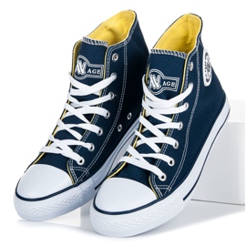 New Age Bindede høje sneakers blå 1