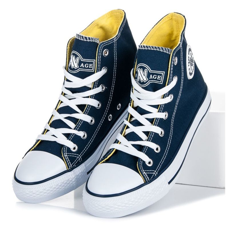 New Age Bindede høje sneakers blå 1