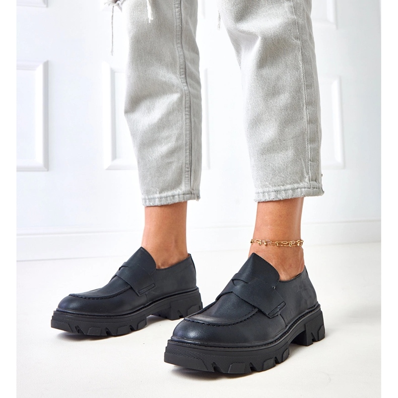 Sorte kvinders monterede moccasins Kirna 1