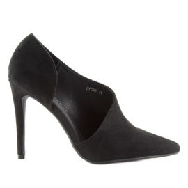 Asymmetriske sorte pumps på en pin ZY098 Sort 1