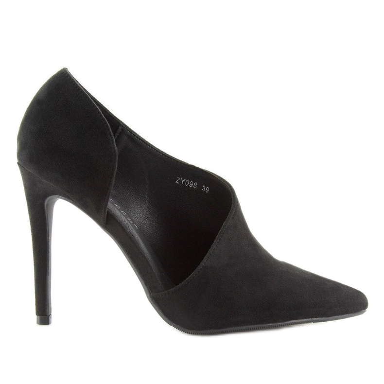 Asymmetriske sorte pumps på en pin ZY098 Sort 1