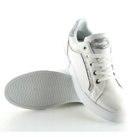 Hvide og sølvsneakers til kvinder BM1972 HVID / SØLV 1
