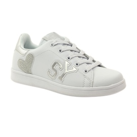 American Club American heart sneakers med læder indersål hvid grå 1