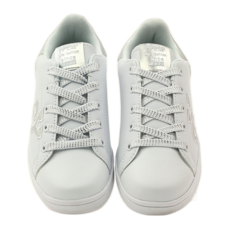 American Club American heart sneakers med læder indersål hvid grå 4