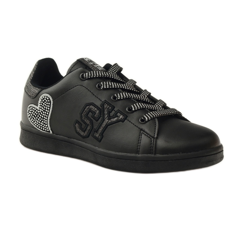 American Club American heart sneakers med læder indersål grå sort 1
