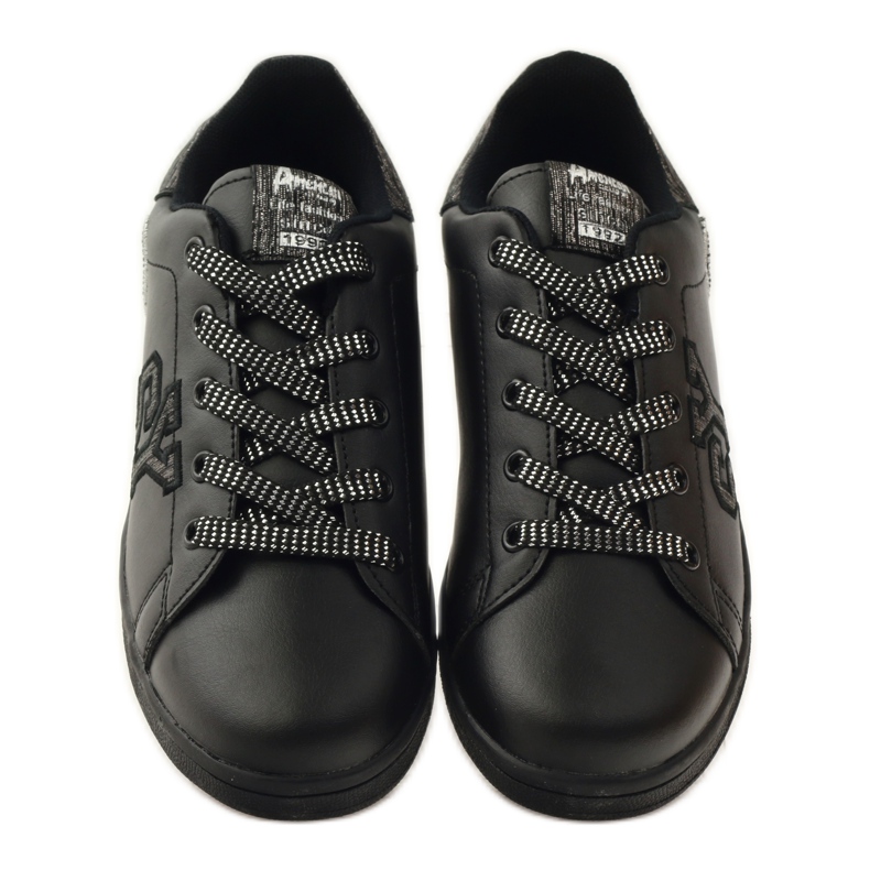 American Club American heart sneakers med læder indersål grå sort 4