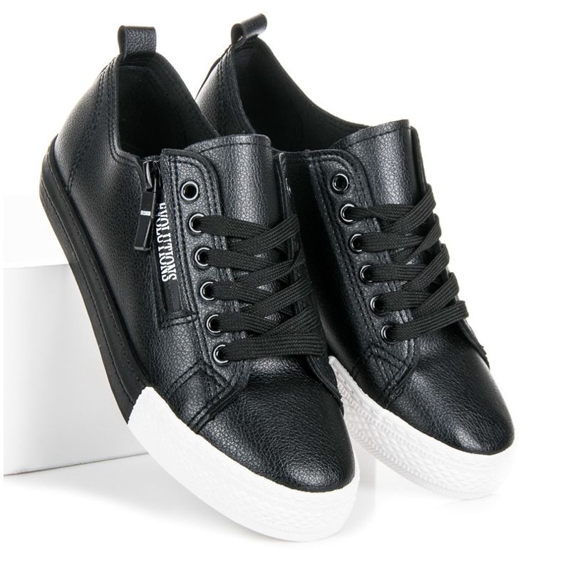 Sneakers på platformen sort 1