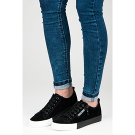 Suede sneakers på platformen sort 1