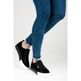 Suede sneakers på platformen sort 2