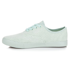 Openwork sneakers i ruskind grøn 1