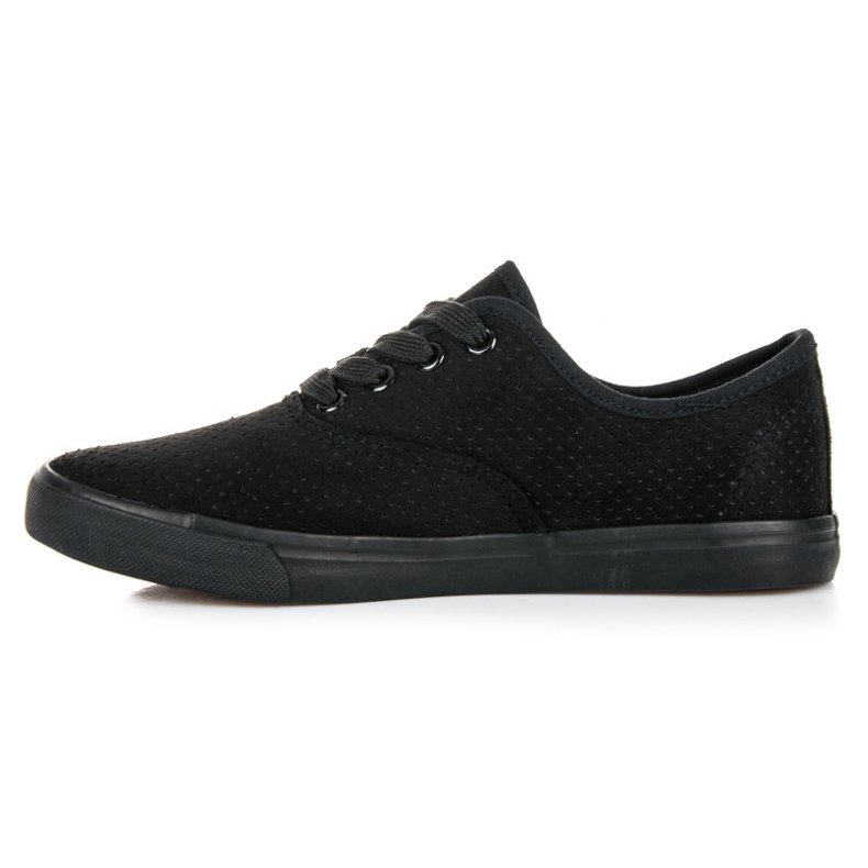 Openwork sneakers i ruskind sort 1