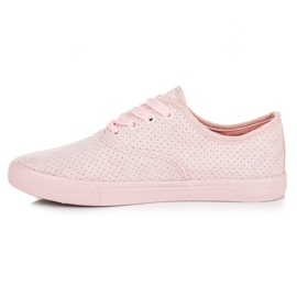 Openwork sneakers i ruskind lyserød 1