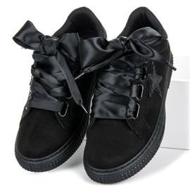 Stilfulde ruskindssneakers sort 1