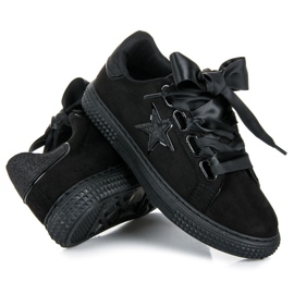 Stilfulde ruskindssneakers sort 2