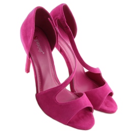 Pumper eksponeret asymmetrisk fuchsia lyserød 2
